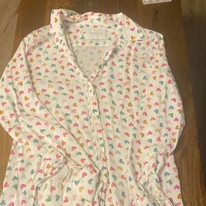 The Shirt by Rochelle Behrens Heart Print Button Down